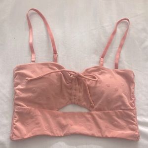 Forever 21 pink cute crop top with hearts used once
